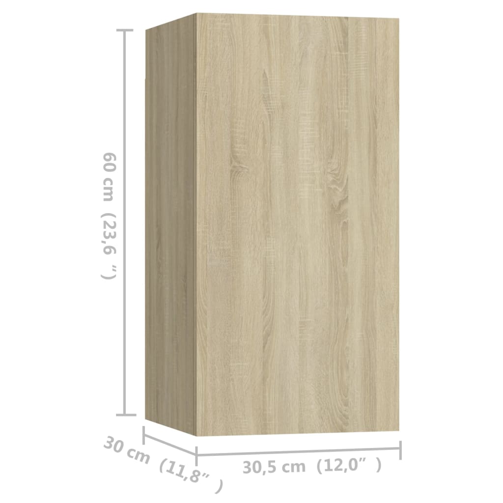 Mobili TV Rovere Sonoma 4 pz 30,5x30x60 cm in Truciolato