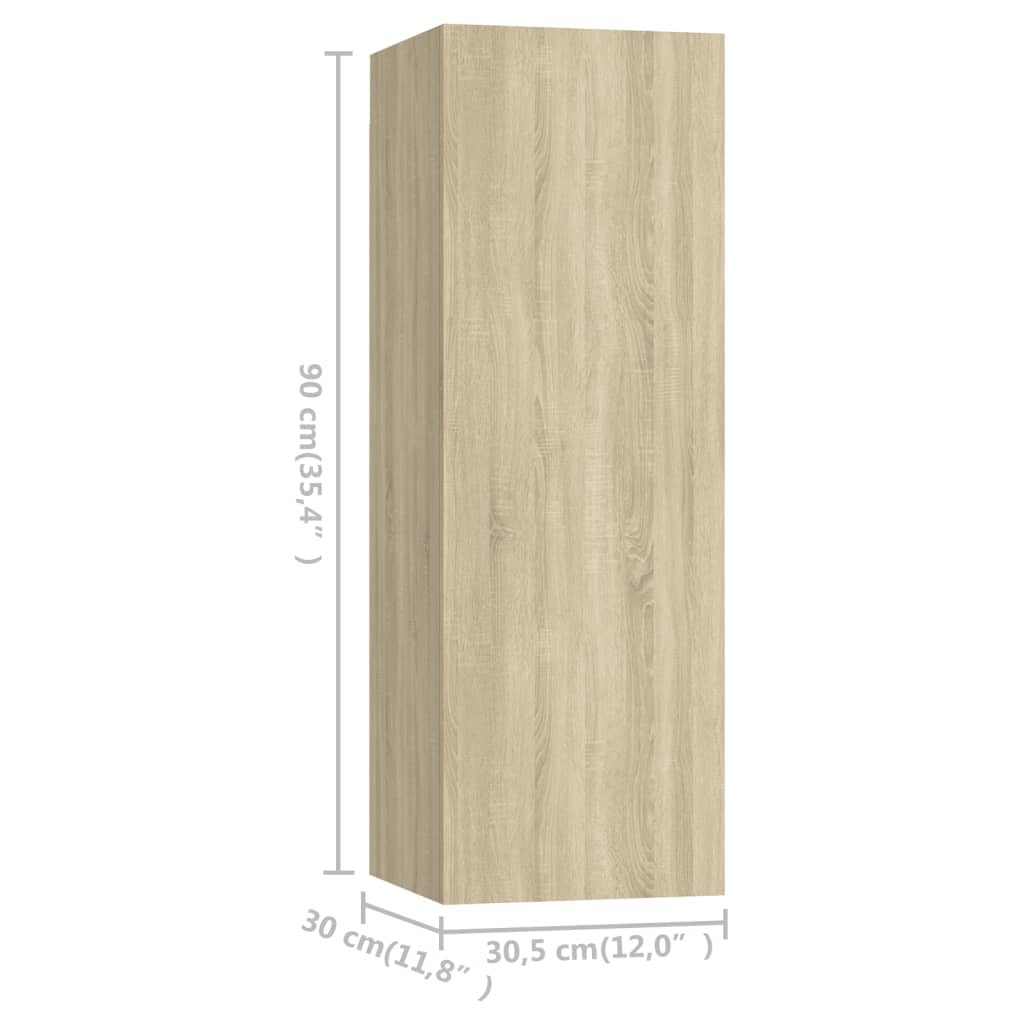 Mobili TV Rovere Sonoma 4 pz 30,5x30x90 cm in Truciolato cod mxl 18235