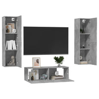 Set Porta TV 3 pz Grigio Cemento in Truciolato  cod mxl 33827