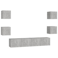 Set Porta TV 6 pz Grigio Cemento in Truciolato cod mxl 61757