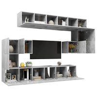 Set Porta TV 10 pz Grigio Cemento in Truciolato  cod mxl 62315