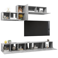 Set di Mobili Porta TV 6 pz Grigio Cemento in Legno Multistratocod mxl 72875