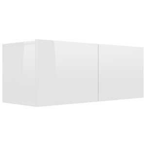 Mobili TV 4 pz Bianco Lucido 80x30x30 cm in Truciolato