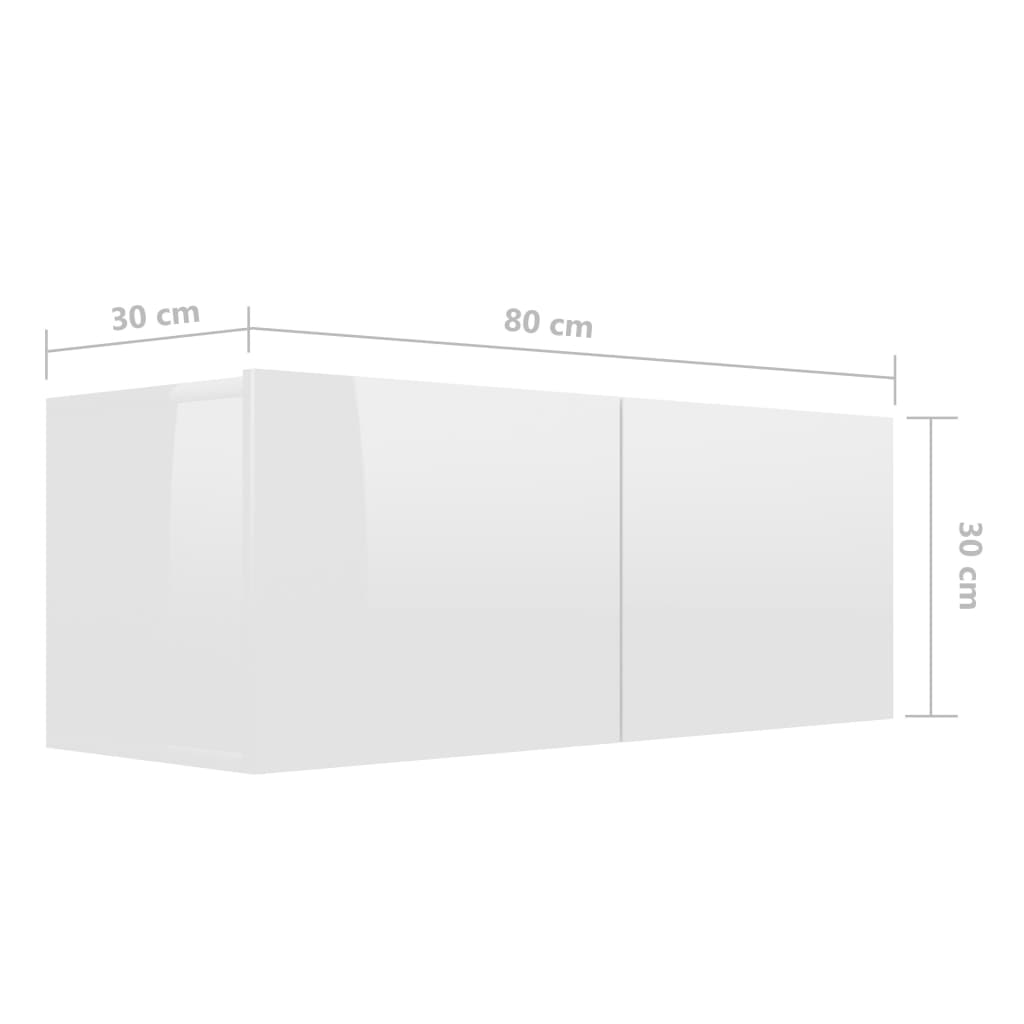 Set Mobili TV 8 pz Bianco Lucido in Truciolato cod mxl 61497