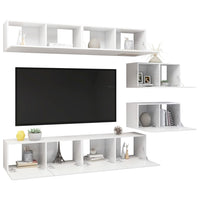 Set Mobile TV 6 pz Bianco Lucido in Truciolato cod mxl 33910