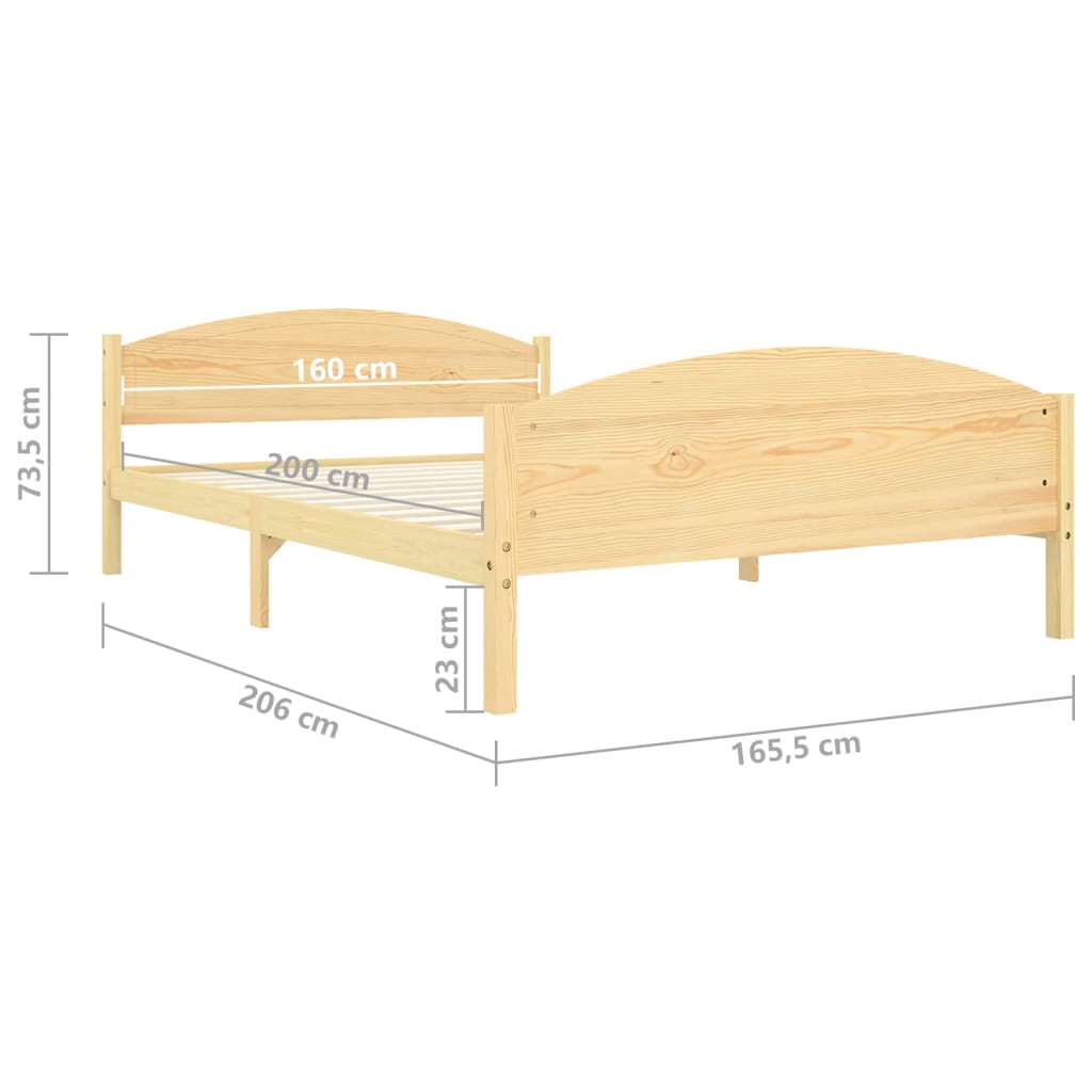 Giroletto in Legno Massello di Pino 160x200 cm 322030