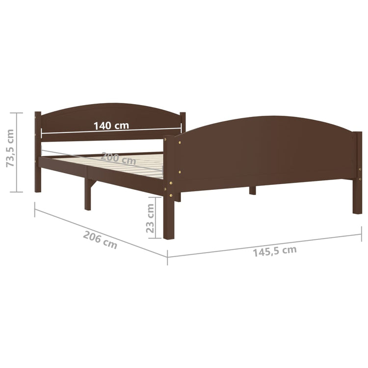 Giroletto Marrone Scuro in Legno Massello di Pino 140x200 cm