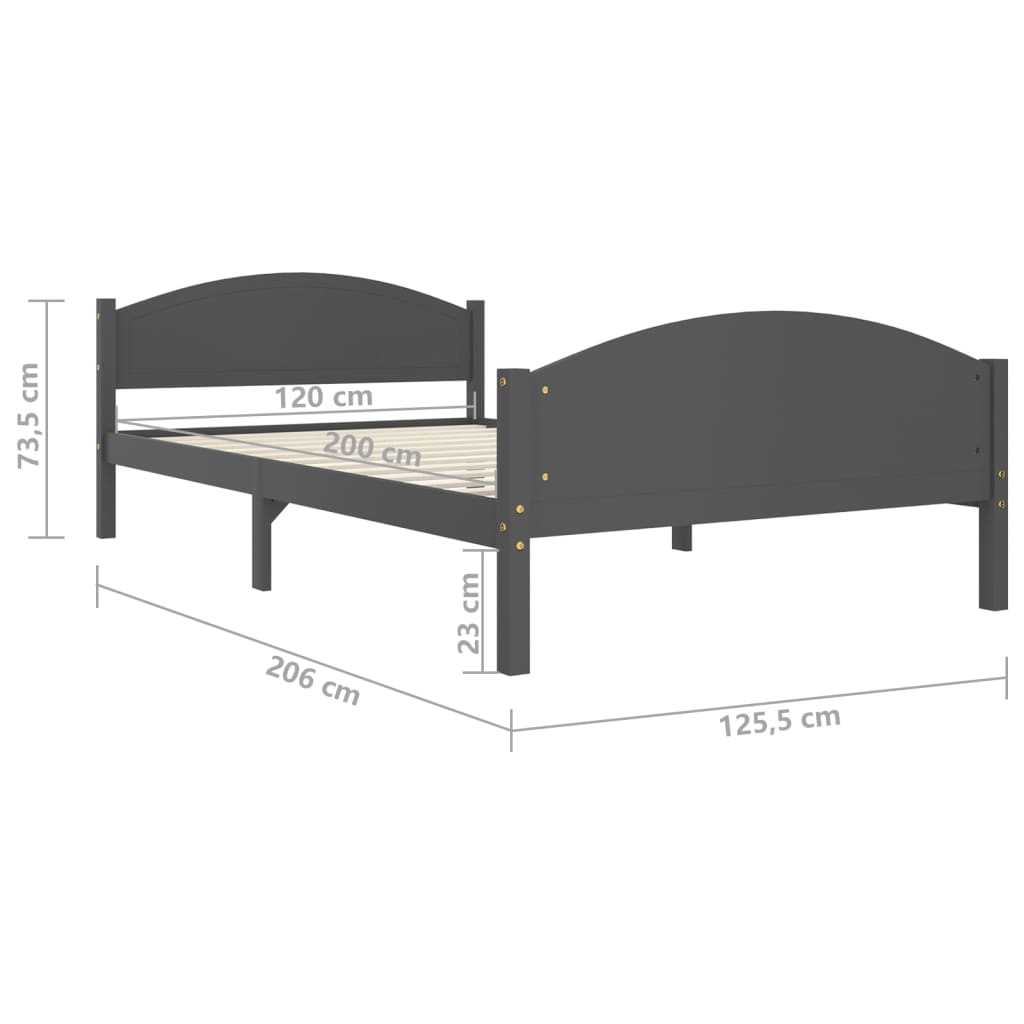 Giroletto Grigio Scuro in Legno Massello di Pino 120x200 cm