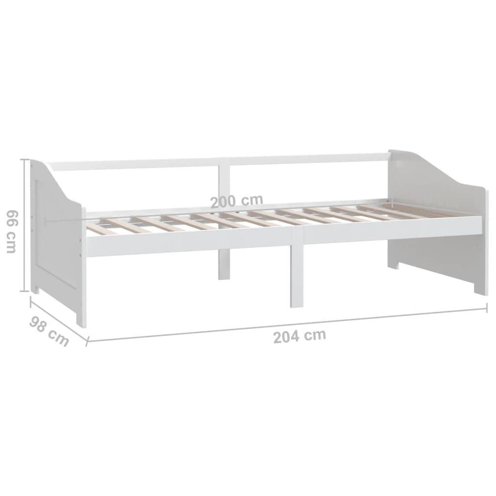 Divano Letto a 3 Posti Bianco Legno Massello di Pino 90x200cm cod mxl 59215