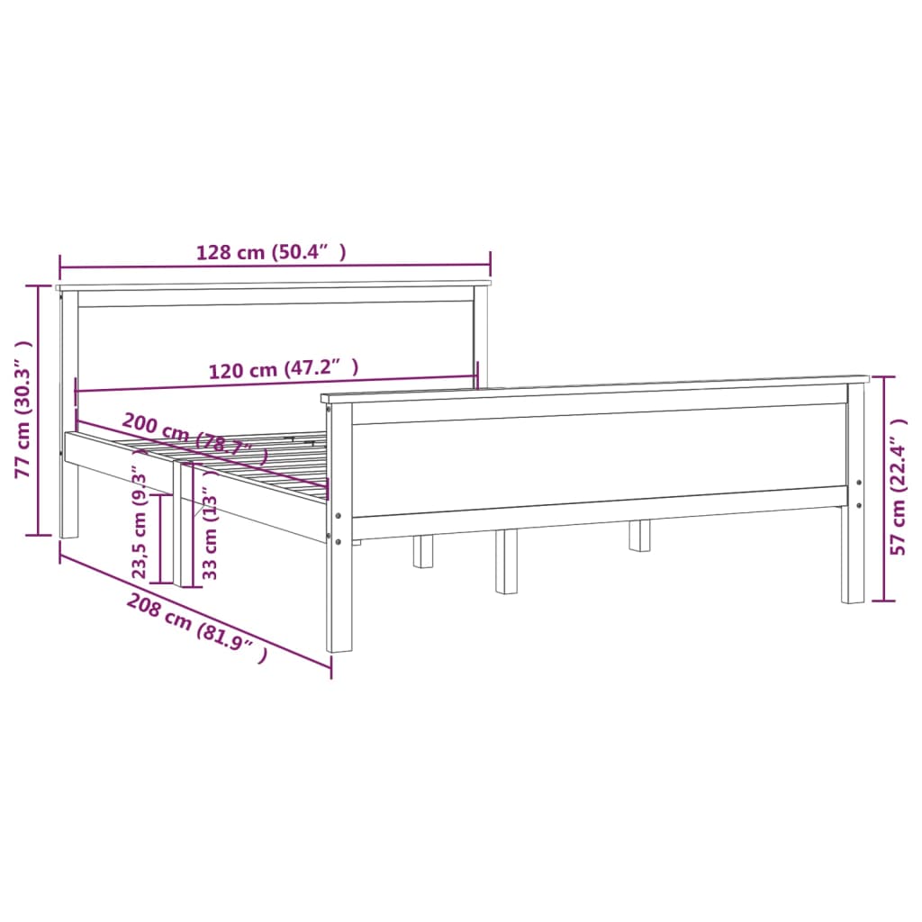 Giroletto in Legno Massello di Pino 120x200 cm 322176