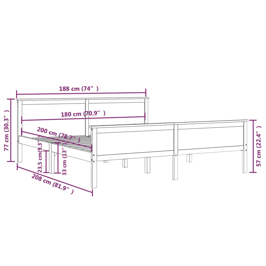 Giroletto in Legno Massello di Pino 180x200 cm cod mxl 53789