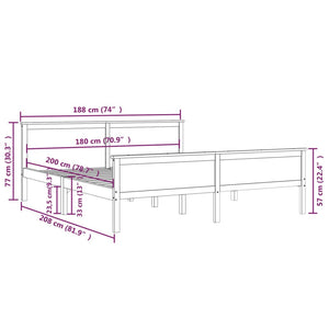 Giroletto in Legno Massello di Pino 180x200 cm cod mxl 53789