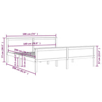 Giroletto in Legno Massello di Pino 180x200 cm 322179