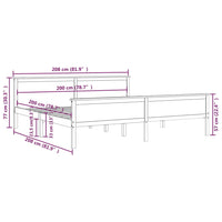 Giroletto in Legno Massello di Pino 200x200 cm 322180