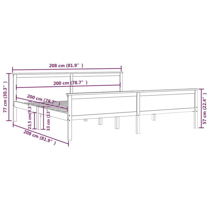 Giroletto in Legno Massello di Pino 200x200 cm 322180