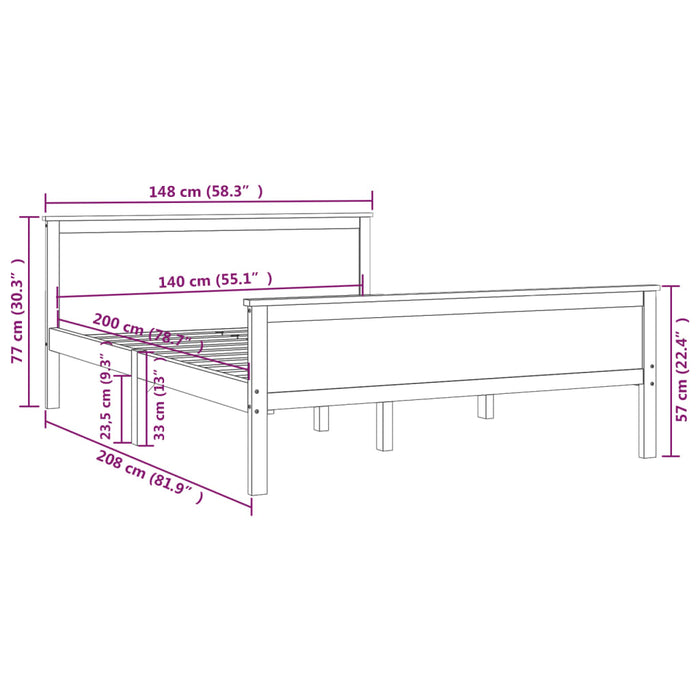 Giroletto Marrone Miele in Legno Massello di Pino 140x200 cm 322191