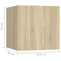 Comodino Rovere Sonoma 30,5x30x30 cm in Truciolato cod mxl 31023