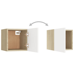 Comodini 2 pz Bianco Rovere Sonoma 30,5x30x30 cm in Truciolato 3079722