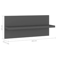 Mensole a Muro 2 pz Grigie 40x11,5x18 cm in Truciolato cod mxl 33601