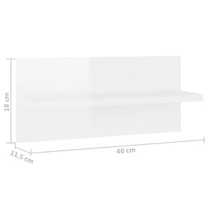 Mensole a Muro 4 pz Bianco Lucido 40x11,5x18 cm cod mxl 33556