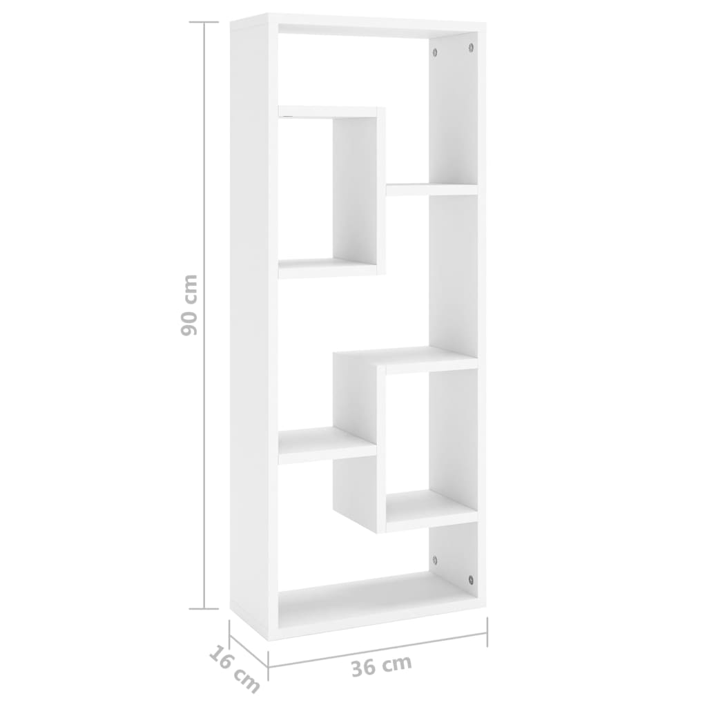 Scaffale a Parete Bianco 36x16x90 cm in Truciolato