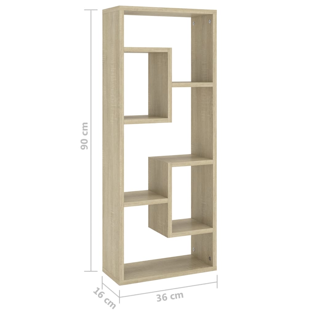 Scaffale a Parete Rovere Sonoma 36x16x90 cm in Truciolato