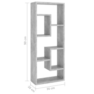 Scaffale a Parete Grigio Cemento 36x16x90 cm in Truciolato 803015