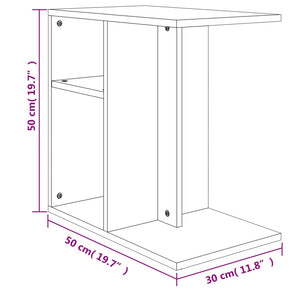 Tavolino Rovere Sonoma 50x30x50 cm in Truciolato