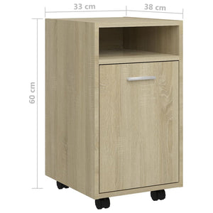 Credenza con Ruote Rovere Sonoma 33x38x60 cm Legno Multistrato 803050