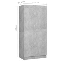 Armadio Grigio Calcestruzzo 82,5x51,5x180 cm in Truciolato cod mxl 71093