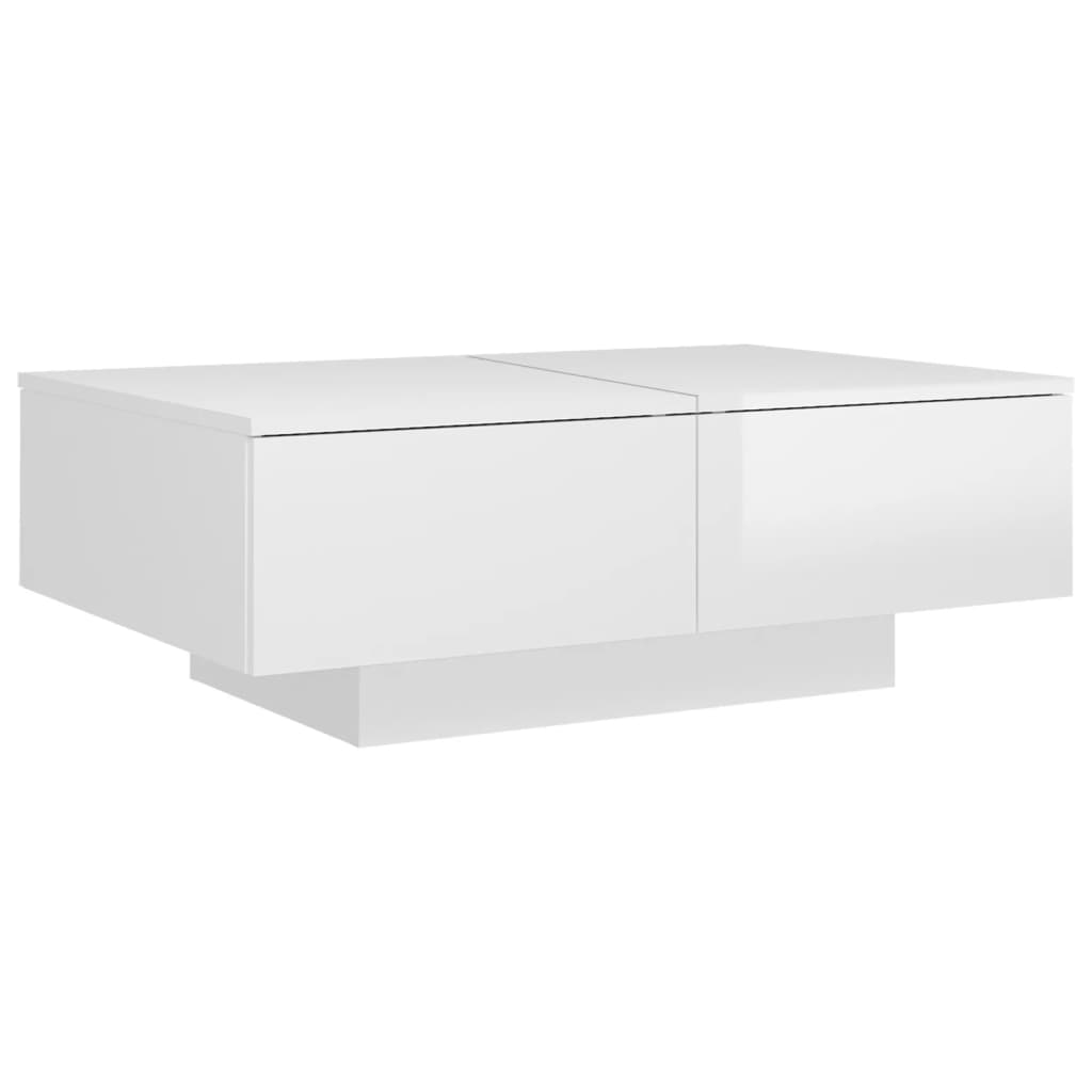 Tavolino da Salotto Bianco Lucido 90x60x31 cm in Truciolato cod mxl 15454