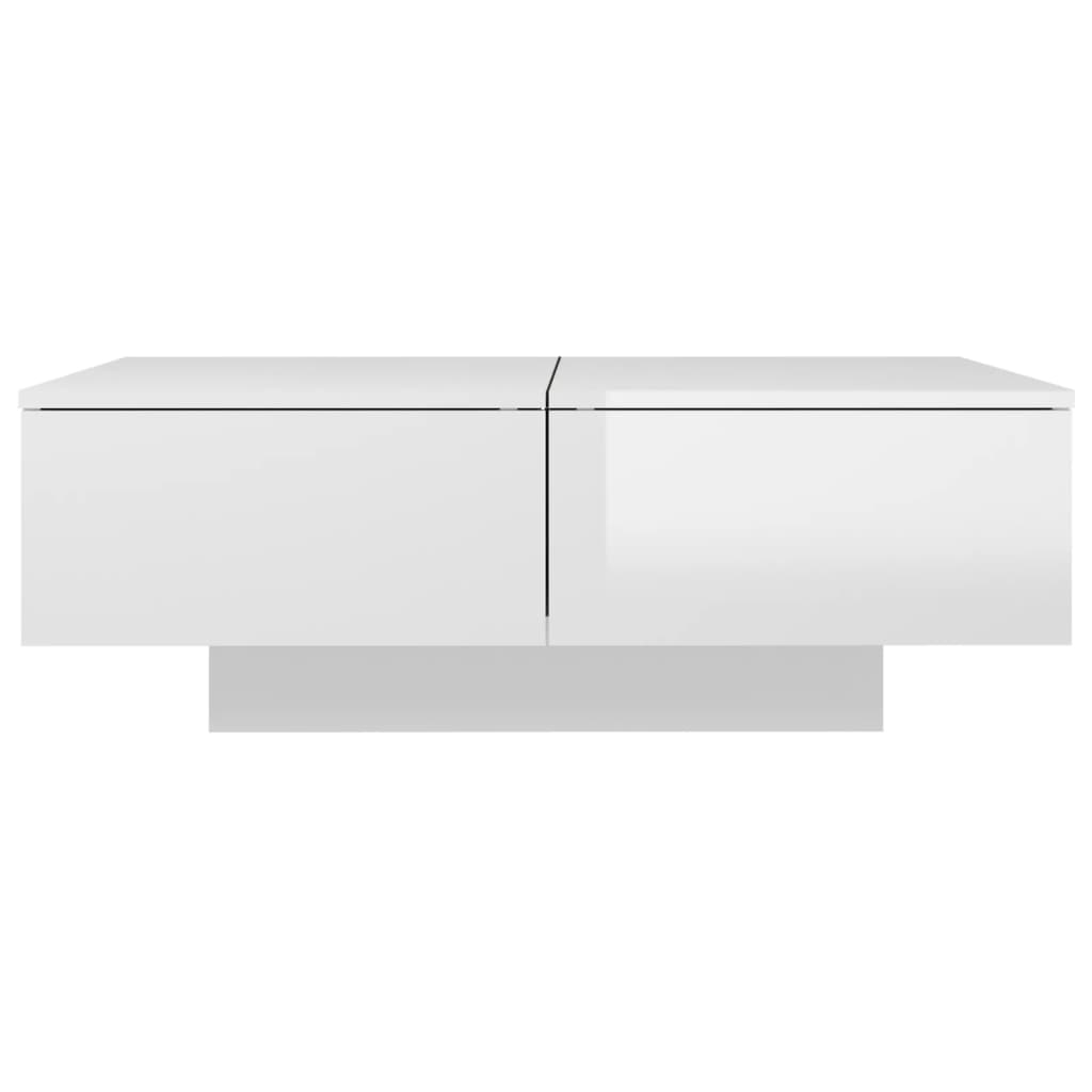 Tavolino da Salotto Bianco Lucido 90x60x31 cm in Truciolato cod mxl 15454