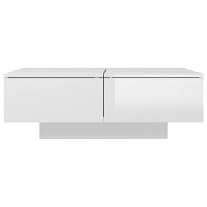 Tavolino da Salotto Bianco Lucido 90x60x31 cm in Truciolato cod mxl 15454