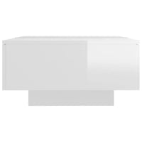 Tavolino da Salotto Bianco Lucido 90x60x31 cm in Truciolato 804181