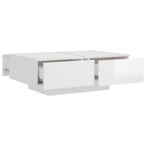 Tavolino da Salotto Bianco Lucido 90x60x31 cm in Truciolato cod mxl 15454