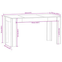 Tavolo da Pranzo Nero 140x74,5x76 cm in Truciolato