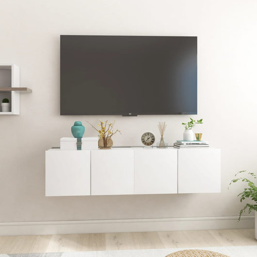 Mobili Porta TV Sospesi 2 pz Bianco 60x30x30cm  cod mxl 14880