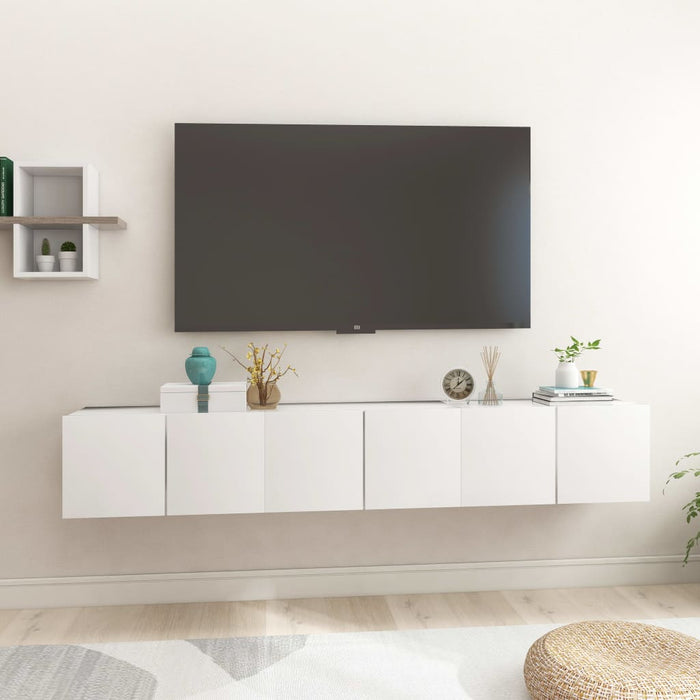 Mobili Porta TV Sospesi 3 pz Bianco 60x30x30cm 804510