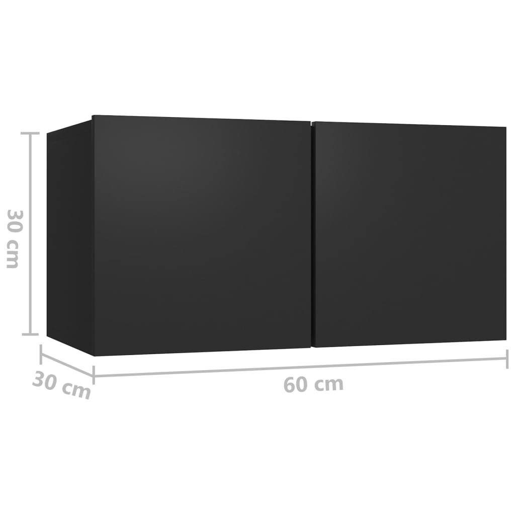 Mobile Porta TV Sospeso Nero 60x30x30cm 804511