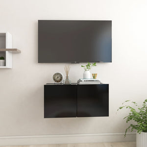 Mobile Porta TV Sospeso Nero 60x30x30cm 804511