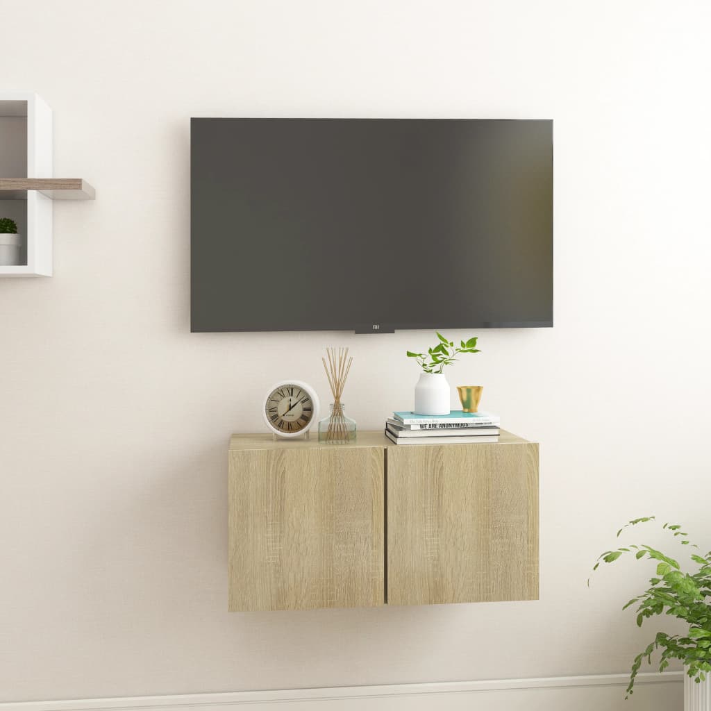 Mobile Porta TV Sospeso Rovere Sonoma 60x30x30 cm