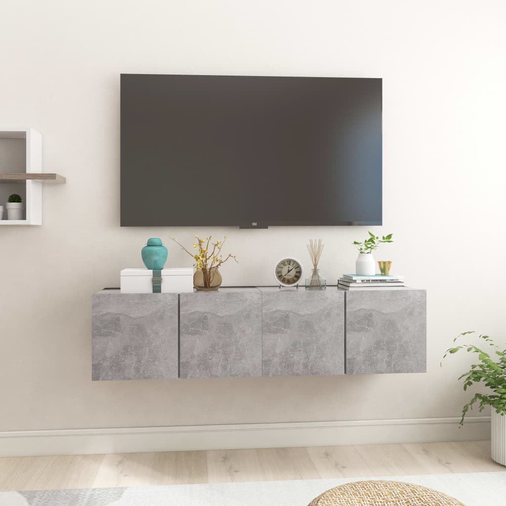 Mobili Porta TV Sospesi 2 pz Grigio Cemento 60x30x30 cm  cod mxl 18880