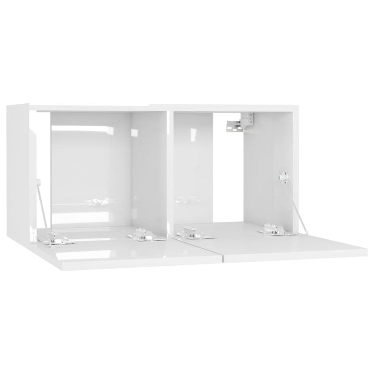 Mobili Porta TV Sospesi 2 pz Bianco Lucido 60x30x30cm  cod mxl 13283