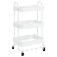 Carrello a 3 Livelli Bianco 43x34x79 cm in Acciaio 335866