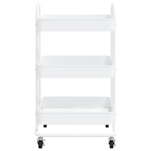 Carrello a 3 Livelli Bianco 43x34x79 cm in Acciaio 335866