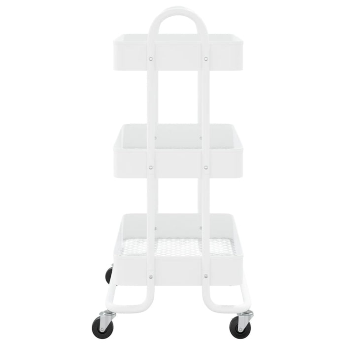 Carrello a 3 Livelli Bianco 43x34x79 cm in Acciaio 335866