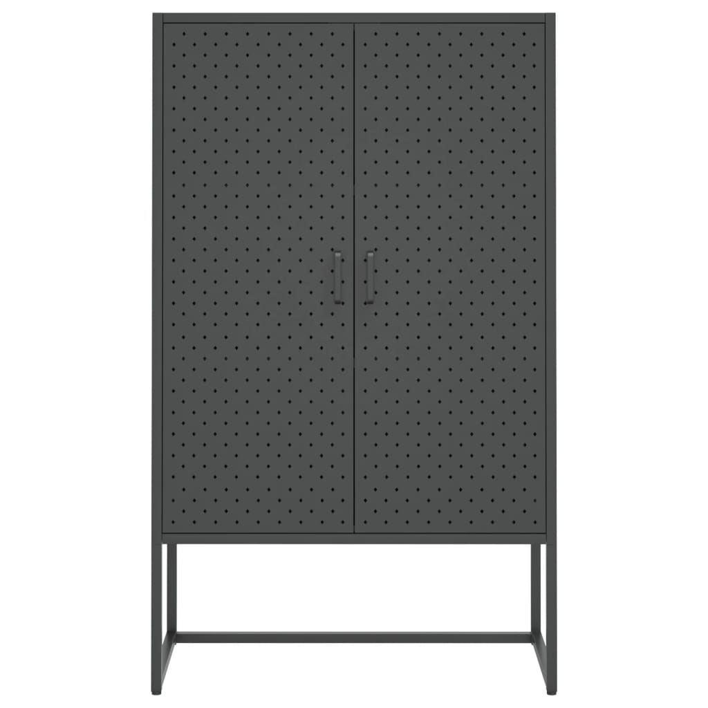 Credenza Alta Antracite 80x35x135 cm in Acciaio 335876