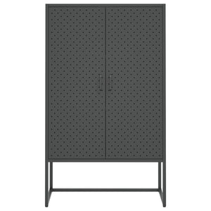 Credenza Alta Antracite 80x35x135 cm in Acciaio 335876