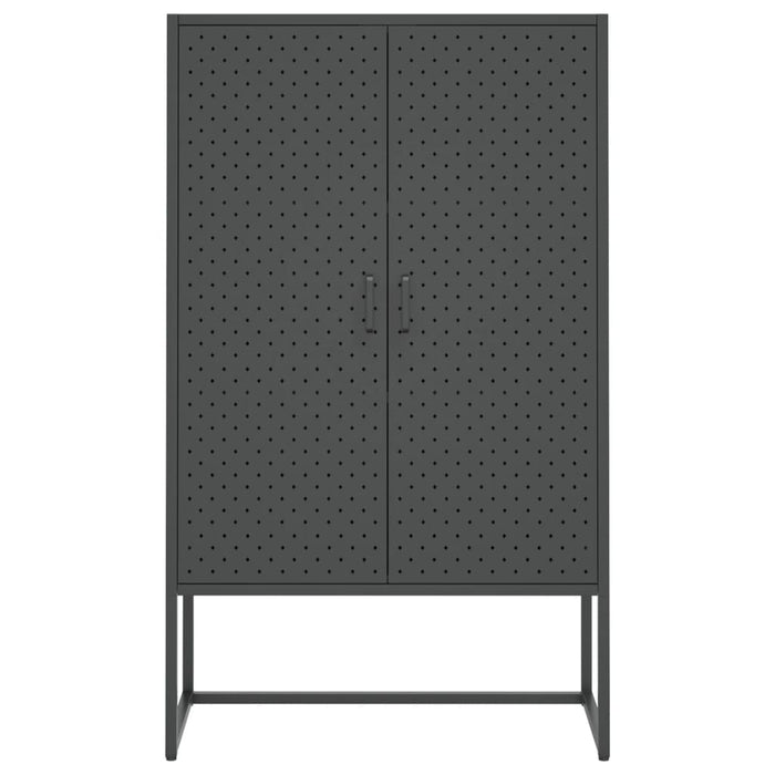 Credenza Alta Antracite 80x35x135 cm in Acciaio 335876