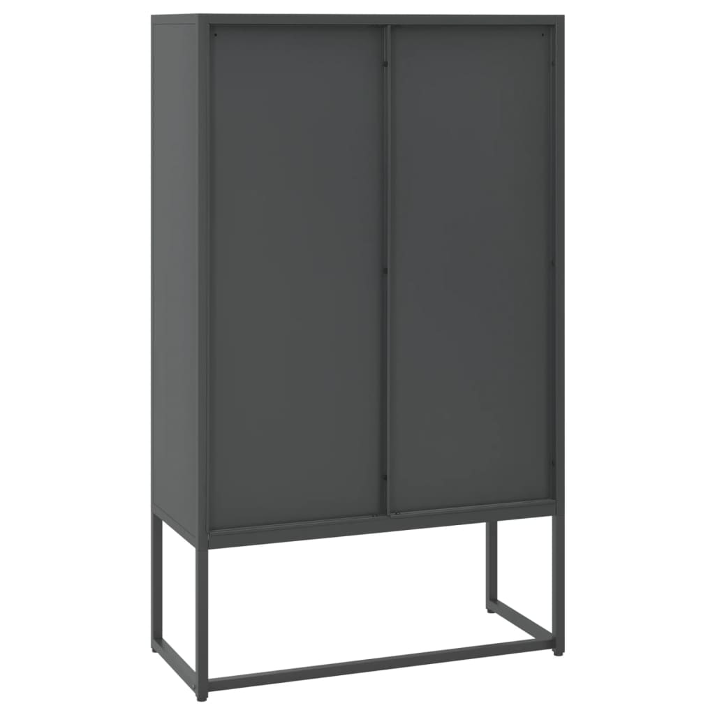 Credenza Alta Antracite 80x35x135 cm in Acciaio 335876